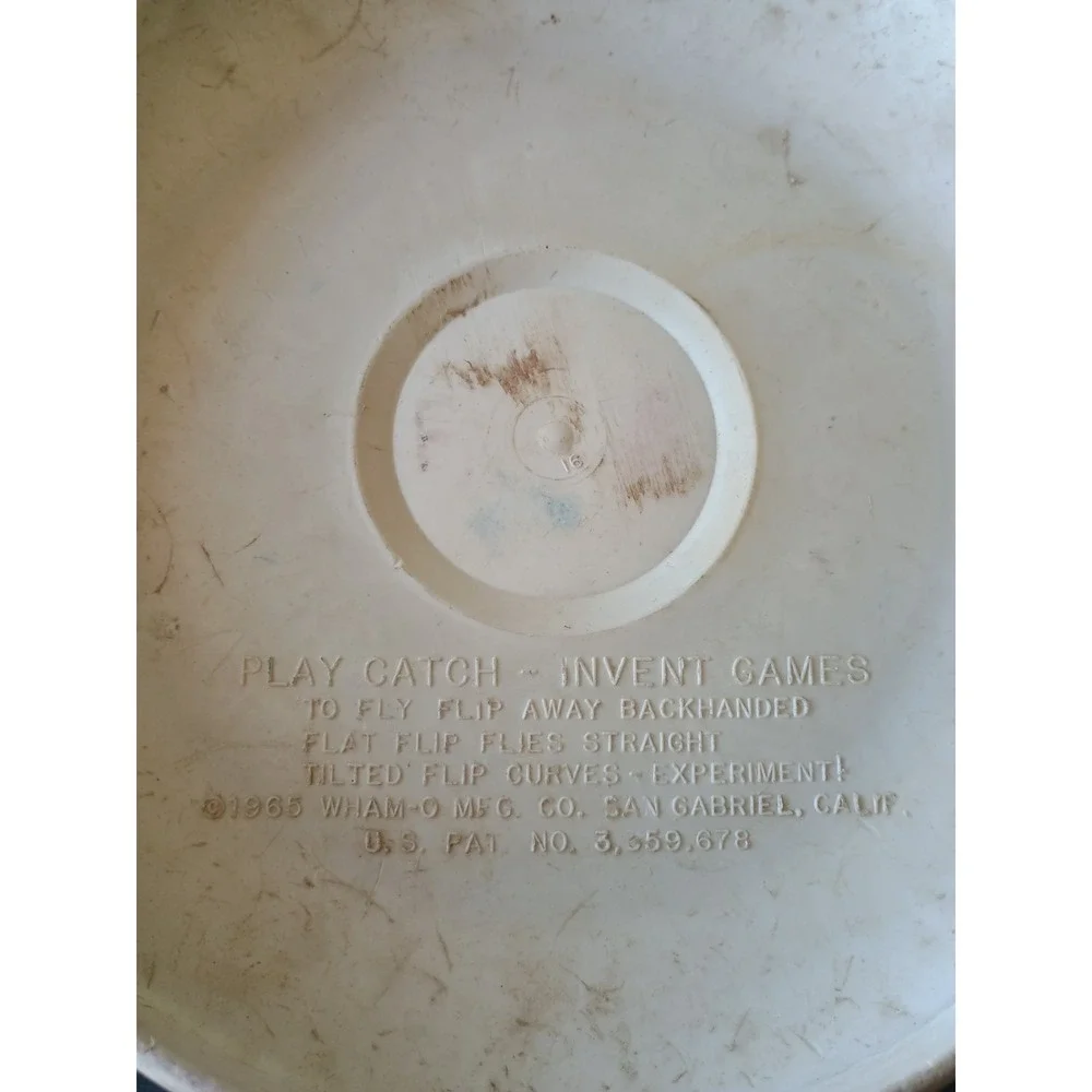 Vintage Wham-O Official Pro Model Frisbee Flying Disc San Gabriel CA White 9